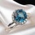 Blue Topaz and Diamond 14k White Gold Ring Size 6.5 For Sale In Raleigh - Image 6 of 6