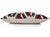 Mid-Century Modern Hand-Knotted Silk Velvet "Evil Eye" Ikat Lumbar Pillow - 16x24 Red & Beige For Sale - Image 3 of 8
