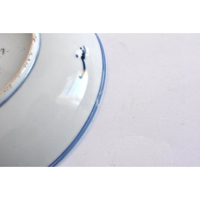 Blue Antique Kangxi Immortals Blue Underglaze Dish For Sale - Image 8 of 10