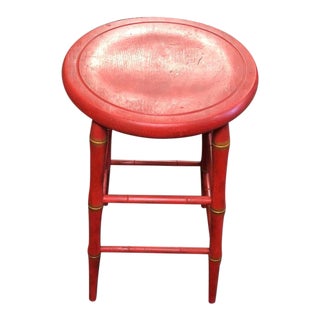 Nichols & Stone Bamboo Style Painted Bar Stool For Sale