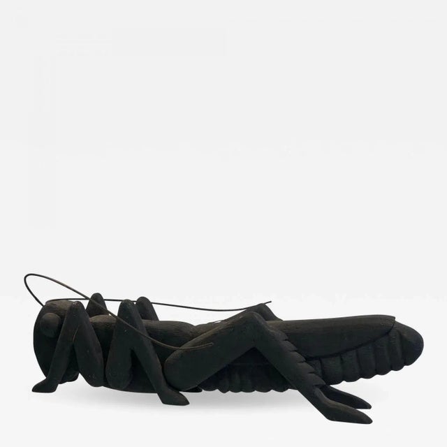 1920s Charismatic Wood Carved Grasshopper Folk Art Sculpture For Sale - Image 9 of 9