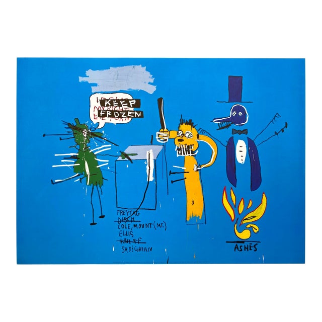 Jean Michel Basquiat Estate Offset Lithograph Pop Art Print " the Dingoes That Park Their Brains With Their Gum " 1988 For Sale