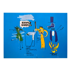 Jean Michel Basquiat Estate Offset Lithograph Pop Art Print " the Dingoes That Park Their Brains With Their Gum " 1988
