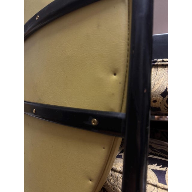 Yellow Pair of 1970s Italian Modern High-Back Sculptural Chairs in Yellow Leather For Sale - Image 8 of 10