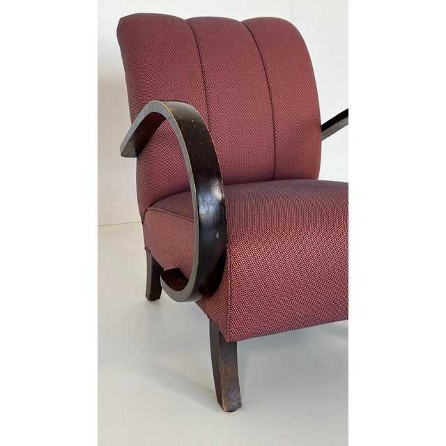Mid-Century Modern Padded Chair in the style of Jindřich Halabala, 1930s For Sale - Image 3 of 11