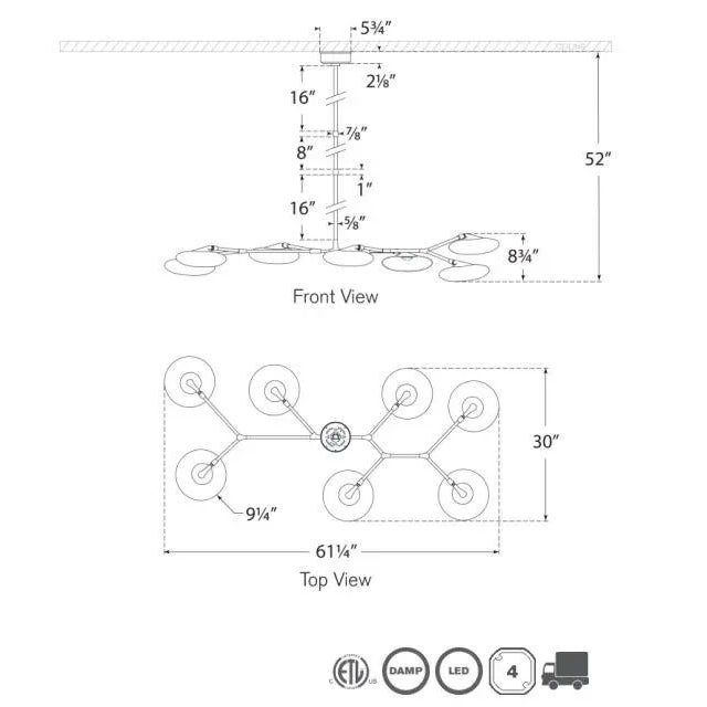 Visual Comfort Champalimaud for Visual Comfort Signature Brindille Extra Large Articulating Linear Chandelier in Soft Brass with White Glass For Sale - Image 4 of 4