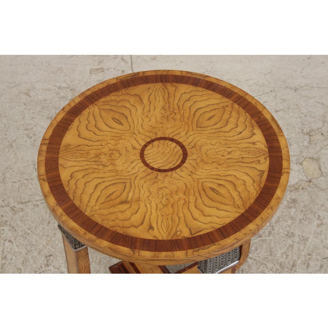 Maitland - Smith Maitland Smith Round Art Deco Burl Wood End Table For Sale - Image 4 of 18
