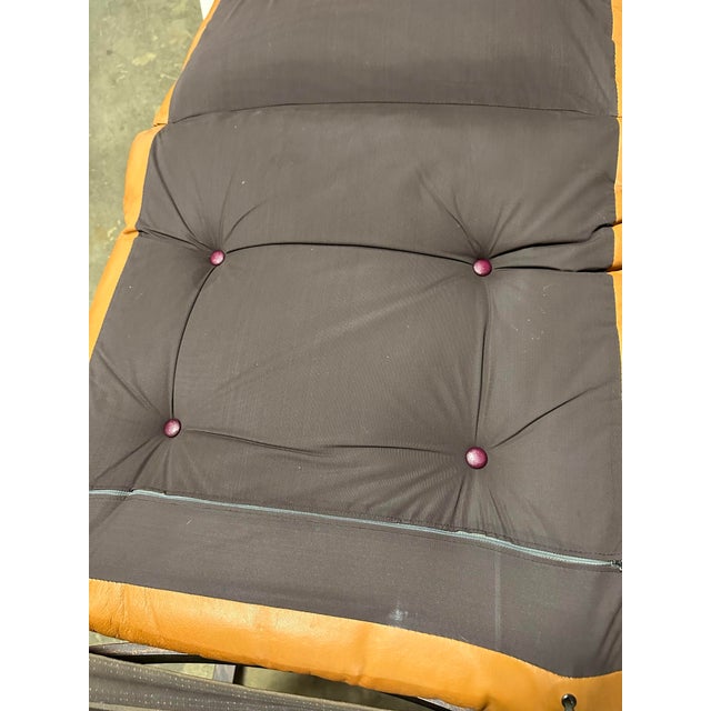 1970s Mid Century Modern Ingmar Relling for Westnofa Teak and Cognac Leather Sling Chair For Sale - Image 9 of 11