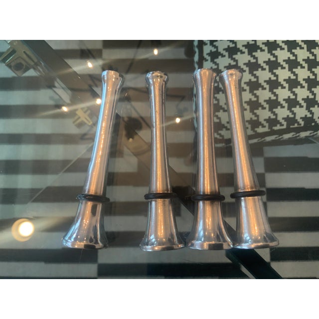 Vintage Silver Plate Bottle/Wine Stoppers -Set of 5 For Sale - Image 4 of 12