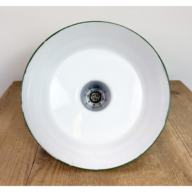 Industrial Green Enamel Factory Pendant Lamp from Revo, 1950s For Sale - Image 16 of 17