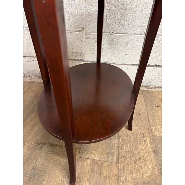 Vintage Mersman Mahogany Hepplewhite Style Tiered Oval End or Side or Lamp Table For Sale - Image 10 of 14