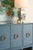 Not Yet Made - Made To Order Matthew Izzo Home Effie Denim Blue Grasscloth Four Door Buffet With Glass Top and Brass Square Handles For Sale - Image 5 of 8