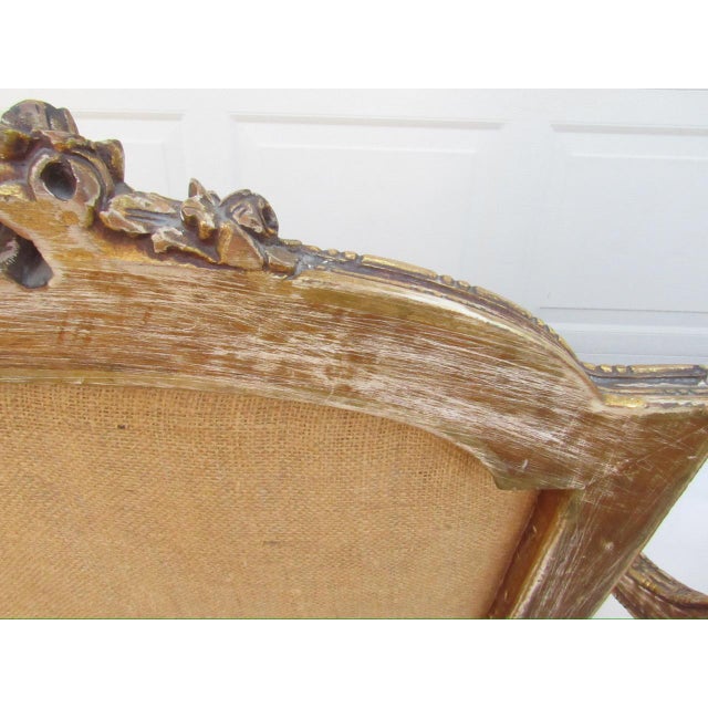 Pair of Antique French Louis XVI Style Giltwood Armchairs For Sale In San Francisco - Image 6 of 18