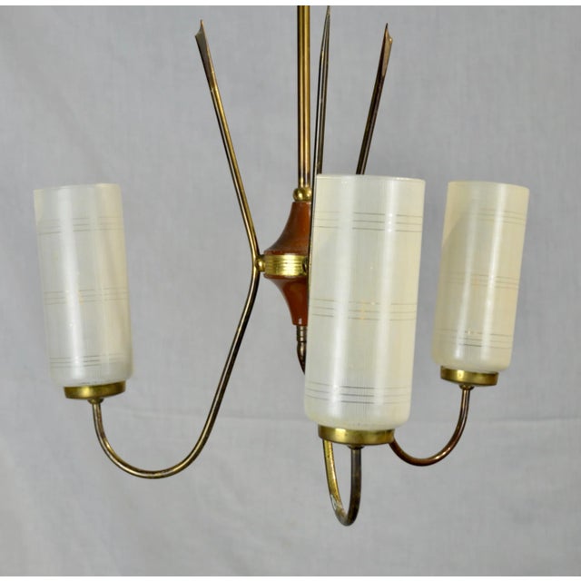 3-Arm Ceiling Lamp, 1950s For Sale - Image 12 of 18