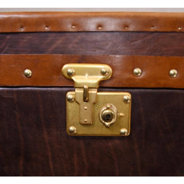 Steamer Trunk in Leather For Sale - Image 4 of 8