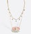 Rhodochrosite Necklace With Emeralds & Diamonds on Large 14k Gold Paperclip Chain For Sale - Image 4 of 10