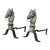 Pair of Vintage Cast Iron Horse Head Andirons For Sale