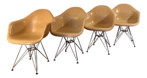 DAR Armchairs in Fiberglass by Charles and Ray Eames for Herman Miller, 1960s, Set of 4