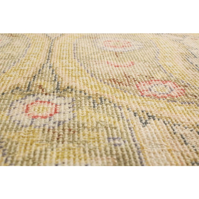 Rug & Kilim Vintage Hereke Beige Cream Oval Rug With Boteh Medallion Design For Sale - Image 4 of 6