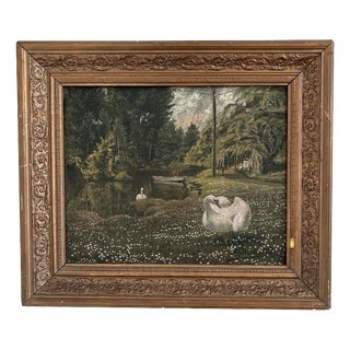 Danish Artist, Garden Landscape, 1913, Oil Painting on Canvas, Framed For Sale