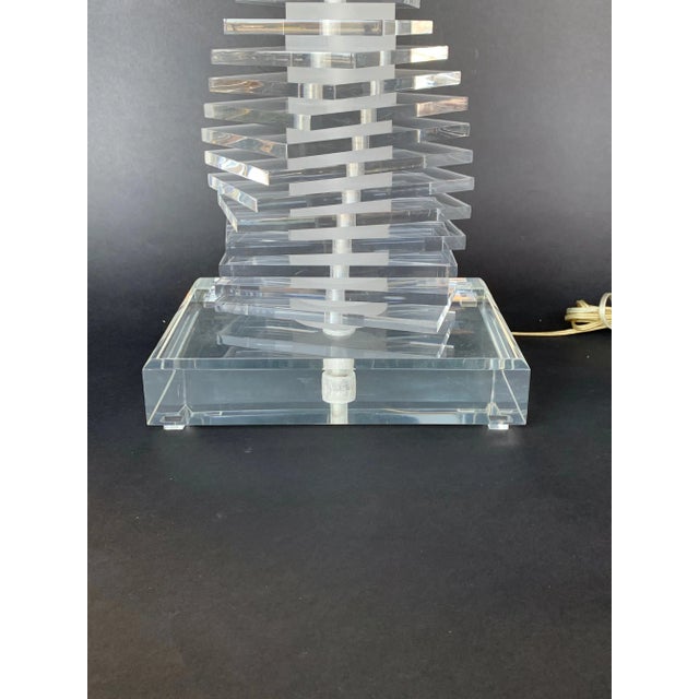 1980s 1980s Acrylic Floor Lamp For Sale - Image 5 of 6