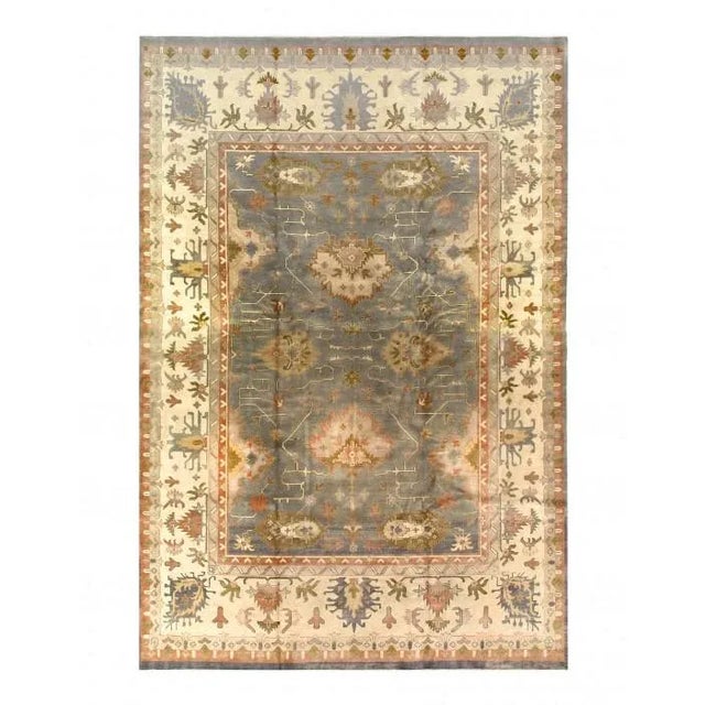 Pasargad Gray Color Fine Hand Knotted Oushak Rug 12' X 18' For Sale - Image 10 of 10