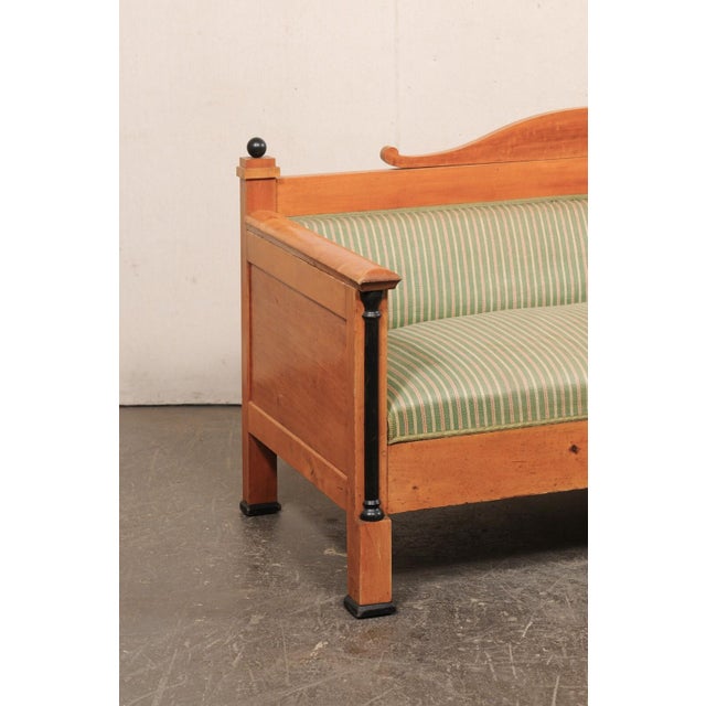 19th Century Swedish Empire Revival Birch Wood Sofa For Sale - Image 9 of 10