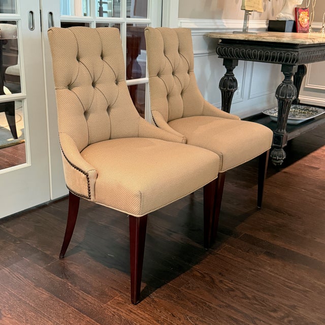 Pair Ritz Dining Chairs by Thomas Pheasant for Baker For Sale - Image 10 of 12