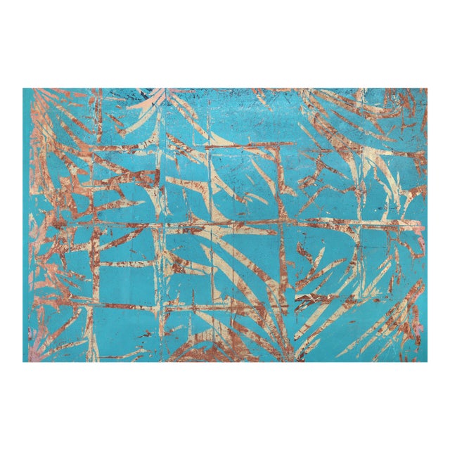 A834 - Original Large Scale Minimalist Contemporary Teal Tone Abstract Painting Artwork by Marco Schmidli For Sale