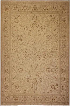1980s Contemporary Ziegler Beige Wool Rug -10'0 X 13'0