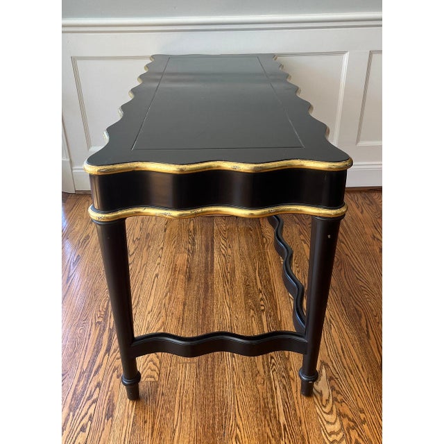 Ebonized Hollywood Regency Desk/Table with Gilding For Sale - Image 4 of 7