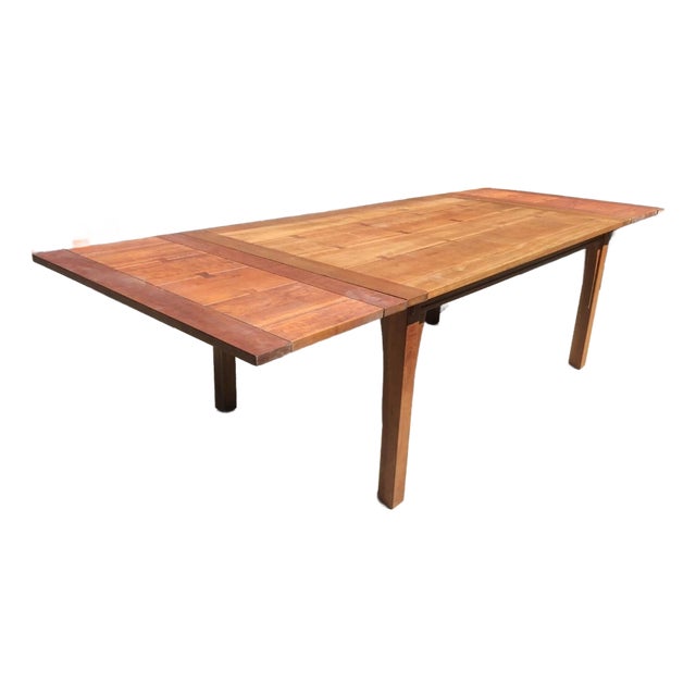 1990s Authentic Stickley Mission Cherry & Oak Extension Dining Table For Sale