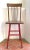 This piece is an interesting marriage of two styles, a classic spindle back oak seat top, and a steel metal base with...