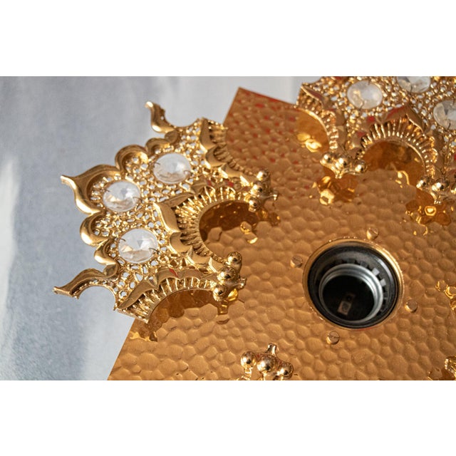 Square Wall Sconce in Crystal Glass and Gilt Brass from Palwa, Germany, 1960s For Sale - Image 4 of 10