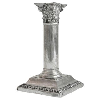 Corinthian Column Candleholder in Silver, 1950s For Sale