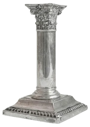 Corinthian Column Candleholder in Silver, 1950s