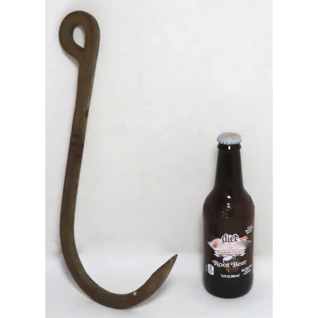 Large Size Early 19th Century Hand Wrought Iron Barn Hook For Sale - Image 12 of 13