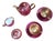 Gilded Porcelain Service Tete À Tete in Pink and Gold, Set of 5 For Sale