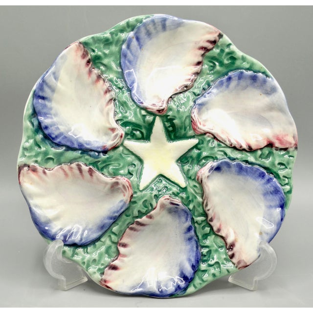 Ceramic French Starfish Oyster Plate For Sale - Image 7 of 9