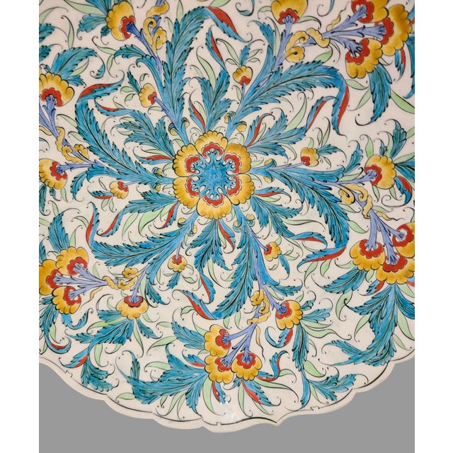 Vintage Large Hand Painted Wall Platter Tray Ceramic Avanos/Türkiye Artist Signed For Sale - Image 4 of 10