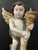 Vintage Carved Wood Standing Angel Sculpture With Glass Eyes For Sale - Image 4 of 9