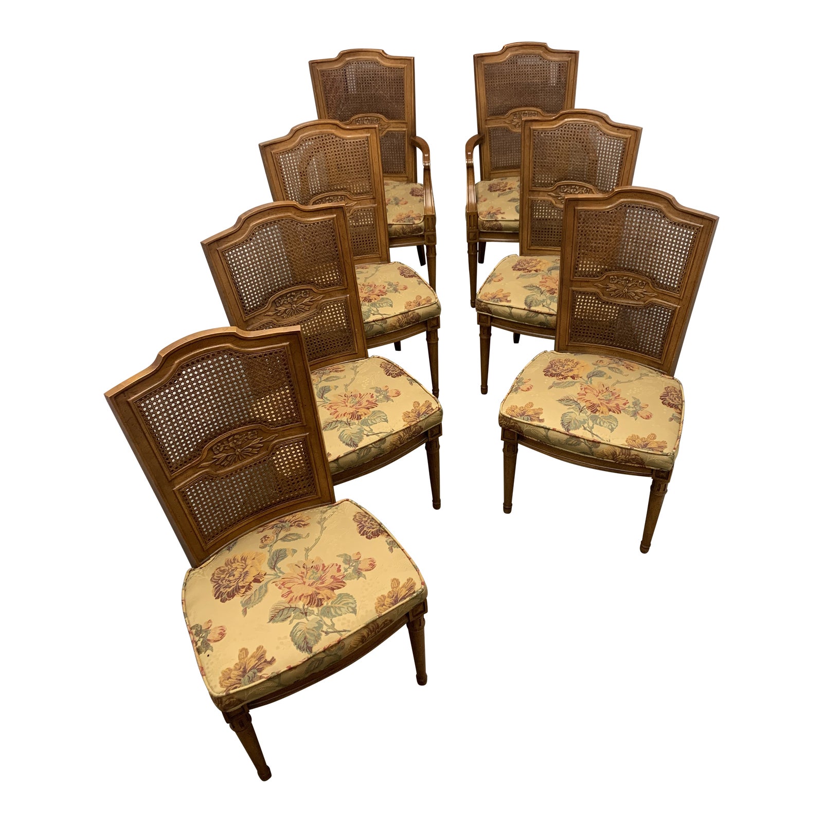 1960s Vintage Henredon Dining Chairs - Set of 7 | Chairish