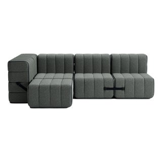 Curt Modular Set - Flexible Small Corner Sofa - Sera - Gravel (Grey) by Ambivalenz, Set of 9 For Sale