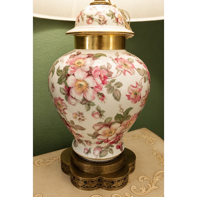 Schumann Arzberg Bavaria Briar Rose Porcelain Table Lamps For Sale - Image 12 of 13