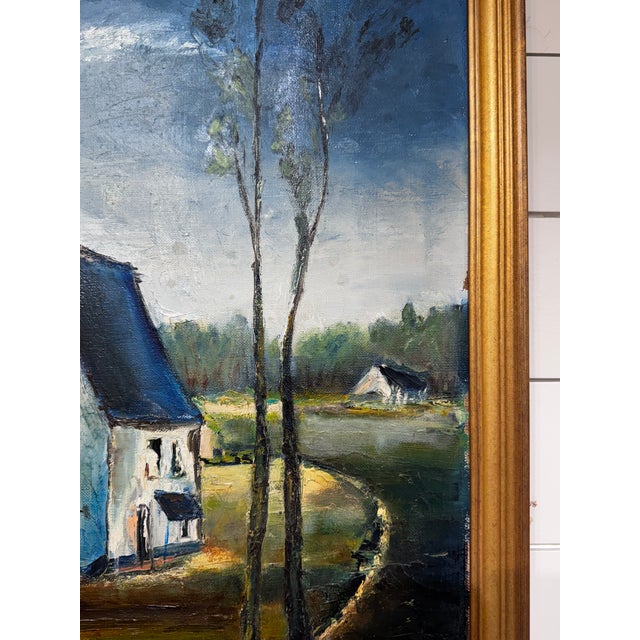 Blue 20th Century Oil on Canvas For Sale - Image 8 of 10