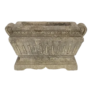 Vintage English Large Rectangular Garden Stone Trough