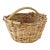 Vintage Rustic Woven Wicker / Reed & Bamboo Gathering Basket For Sale