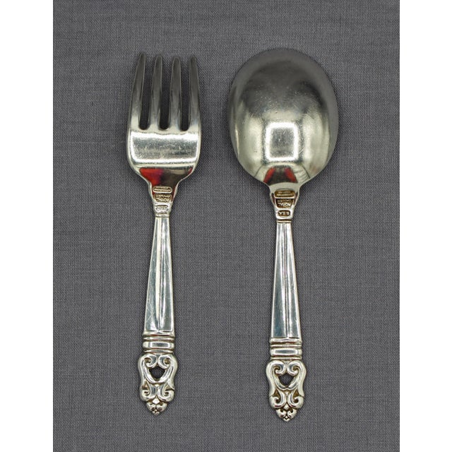Mid-20th century sterling silver baby set “Royal Danish” by International. Fork & spoon. Marked: U.S.A., Royal Danish,...