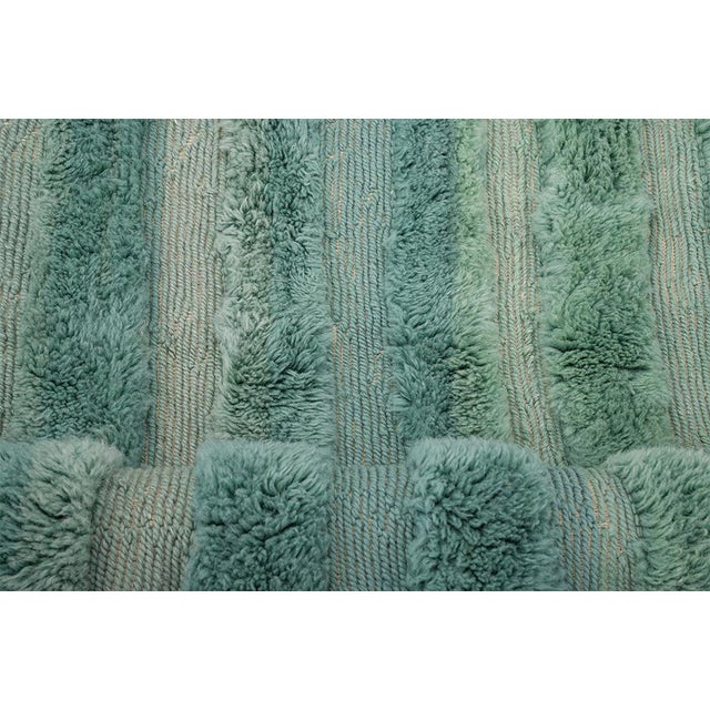 Forest Green Hand-Knotted Wool Rug by Azele Studio For Sale - Image 8 of 11