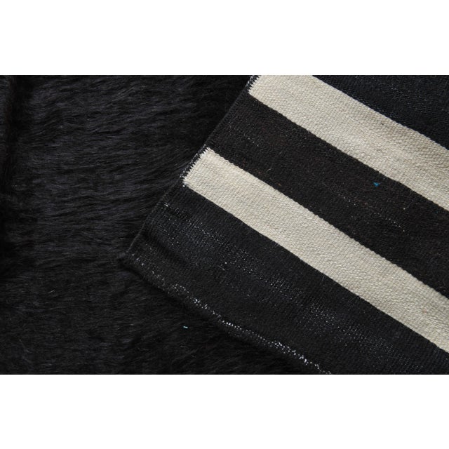 1970s Vintage Turkish Hand-Knotted Wool Cotton Brown Kilim Runner Rug For Sale - Image 5 of 9